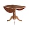 International Concepts Round 42 in Round Dual Drop Leaf Pedestal Table, Distressed Oak, 42 in W, 42 in L, 29.5 in H, Wood T42-42DP - alternate 2